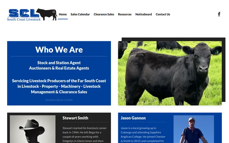South Coast Livestock website — livestock agency, NSW South Coast
